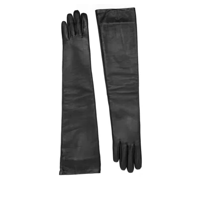 The Frankie Shop Leather Gloves In Brown