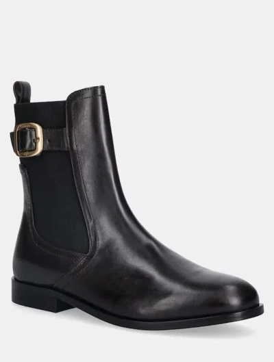 Twinset Buckle-strap Chelsea Boots In Black