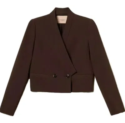 Twinset Blouson Croisé En Crêpe In Black