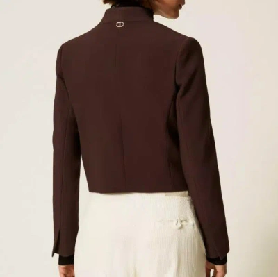 Twinset Blouson Croisé En Crêpe In Black