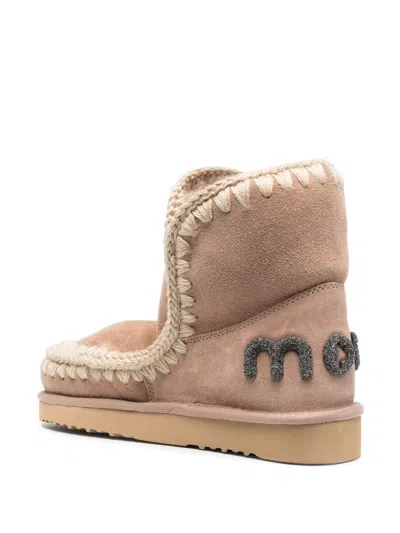Mou Eskimo 18 Bounce Tan Sheepskin Ankle Boots In Brown