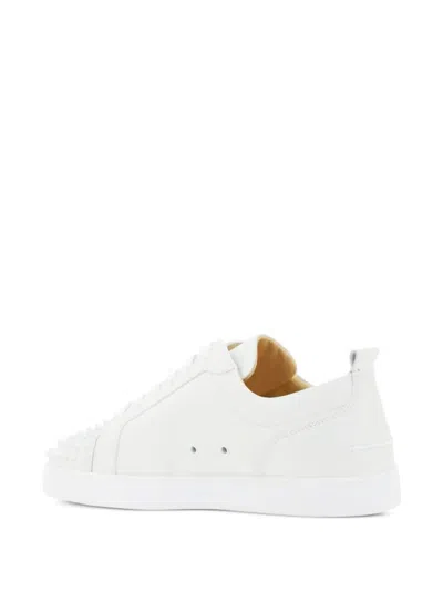 Christian Louboutin Louis Junior Spikes Leather Sneakers In White