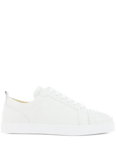Christian Louboutin Louis Junior Spikes Leather Sneakers In White
