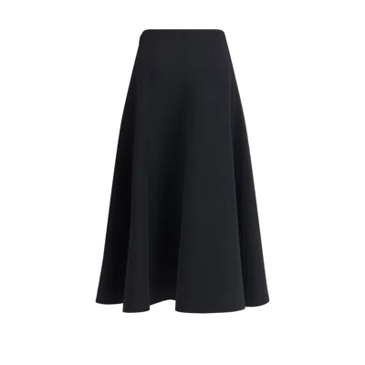 Jacquemus Triangle Midi Skirt Flared Hem In Black