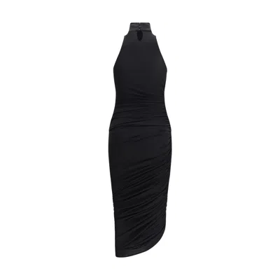 Jacquemus Asymmetrical Dress Square In Black