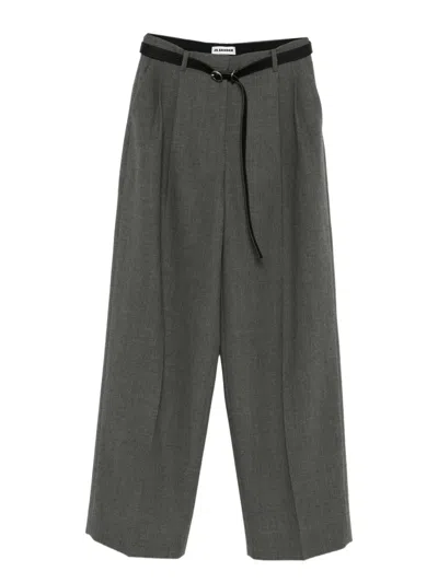 Jil Sander Belted Pants In Gray