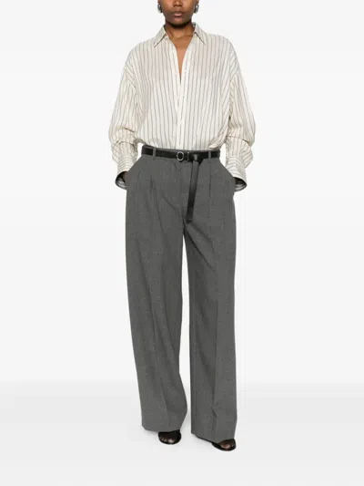 Jil Sander Belted Pants In Gray