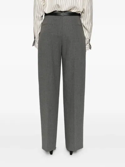 Jil Sander Belted Pants In Gray