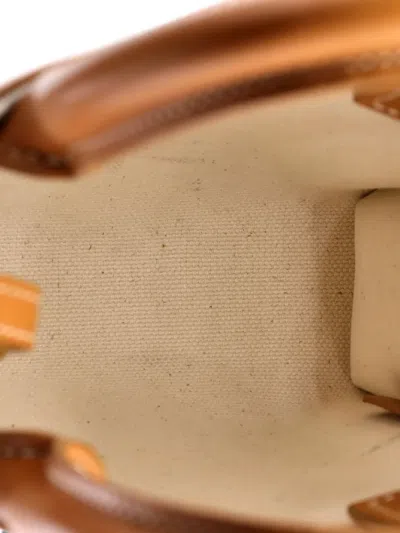 Pre-owned Celine Vertical Cabas Canvas With Leather Mini Tote Bag In Neutral