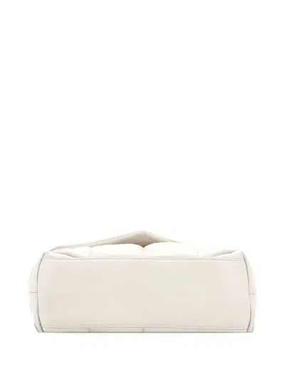 Pre-owned Saint Laurent Loulou Puffer Shoulder Bag Quilted Leather Small Crossbody Bag In Neutral