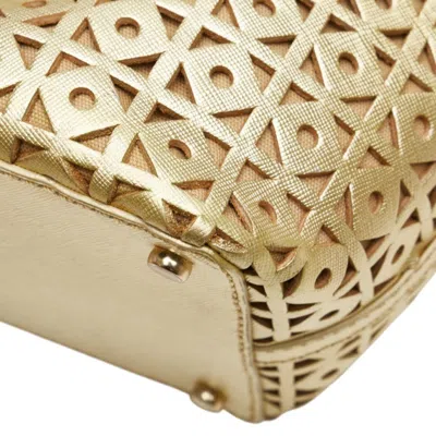 Pre-owned Kate Spade Gold Leather Handbag Tote Bag ()