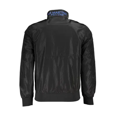 La Martina Black Polyester Men Jacket In Black