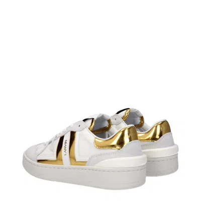 Lanvin White Fabric Low Top Women's Sneakers In White
