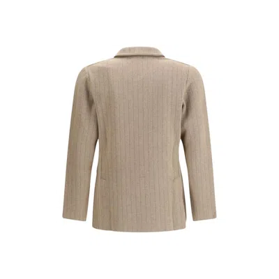 Lardini Double-breasted Knit Jacket In Neutral