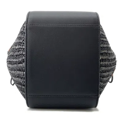 Pre-owned Loewe Black Orange Raffia Handbag Shoulder Bag () In Multi