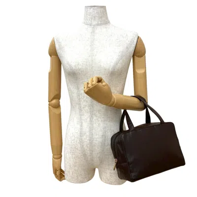Pre-owned Loewe Brown Leather Boston Bag Handbag Tote Bag ()