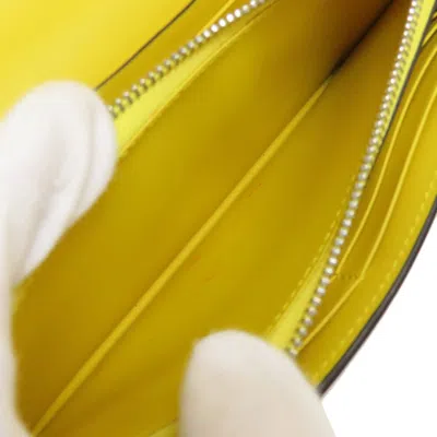 Pre-owned Loewe Gray Yellow Leather Long Wallet (bi-fold) ()