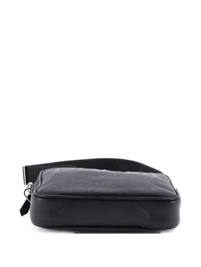 Pre-owned Fendi Logo Camera Bag Embossed Leather Crossbody Bag In Black