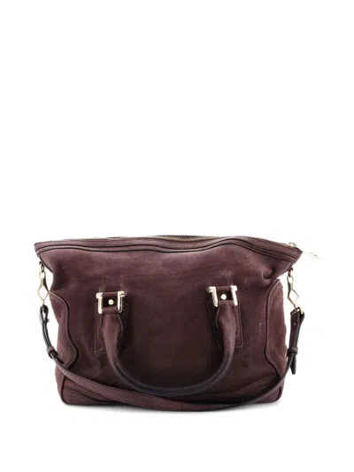 Pre-owned Burberry Kirley Leather Medium Satchel In Brown