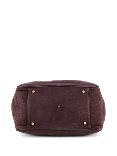 Pre-owned Burberry Kirley Leather Medium Satchel In Brown