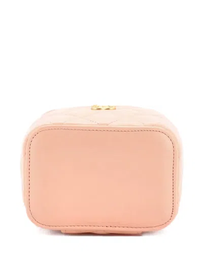 Pre-owned Chanel Pearl Crush Vanity Case With Chain Quilted Lambskin Mini Clutch Bag In Pink