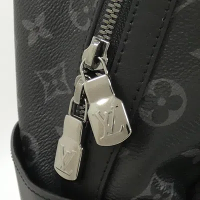 Pre-owned Louis Vuitton Black Coated Canvas Backpack ()