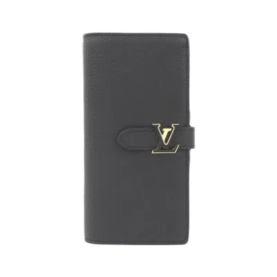 Pre-owned Louis Vuitton Black Leather Long Wallet (bi-fold) ()