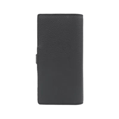 Pre-owned Louis Vuitton Black Leather Long Wallet (bi-fold) ()