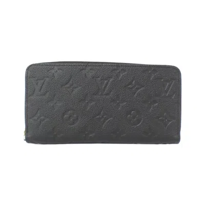 Pre-owned Louis Vuitton Black Leather Long Wallet (bi-fold) ()