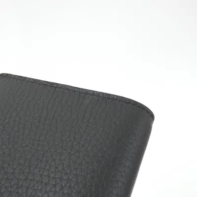 Pre-owned Louis Vuitton Black Leather Long Wallet (bi-fold) ()
