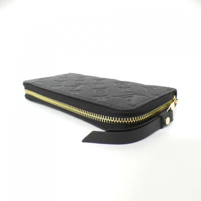 Pre-owned Louis Vuitton Black Leather Long Wallet (bi-fold) ()