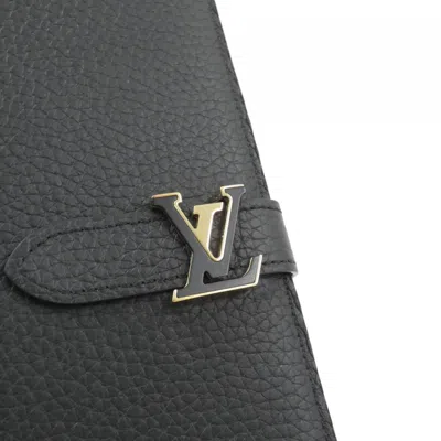 Pre-owned Louis Vuitton Black Leather Long Wallet (bi-fold) ()