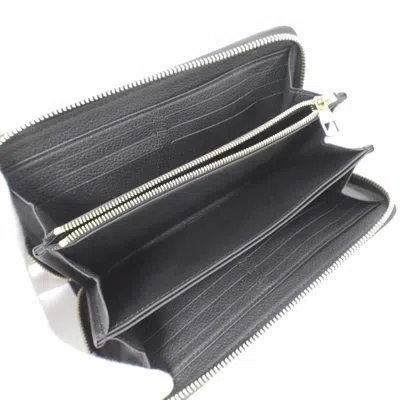 Pre-owned Louis Vuitton Black Leather Long Wallet (bi-fold) ()