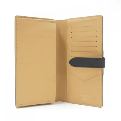 Pre-owned Louis Vuitton Black Leather Long Wallet (bi-fold) ()
