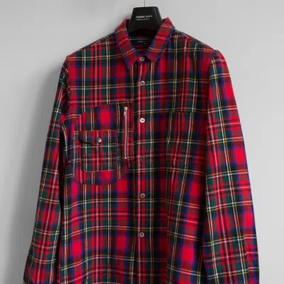 Pre-owned Comme Des Garçons Homme Deux Aw2005 Comme Des Garçons Homme Heavy Cotton Flannel Shirt (size Large) In Multi