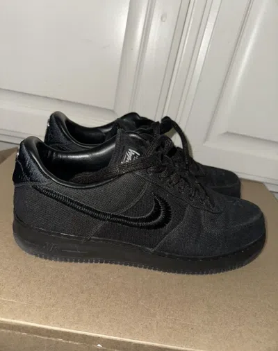 Pre-owned Nike X Stussy Air Force 1 Shoes In Black