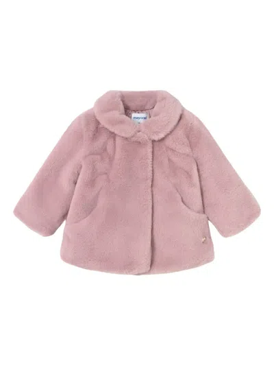 Mayoral Faux-fur Coat In Pink