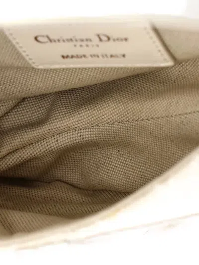 Pre-owned Dior Saddle Handbag Oblique Canvas Mini Shoulder Bag In White