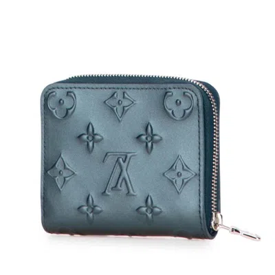 Pre-owned Louis Vuitton Blue Leather Coin Purse/coin Case ()