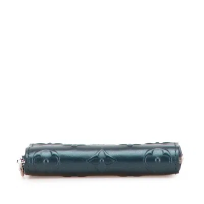 Pre-owned Louis Vuitton Blue Leather Coin Purse/coin Case ()