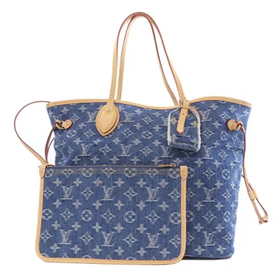 Pre-owned Louis Vuitton Blue Monogram Denim Tote Bag ()