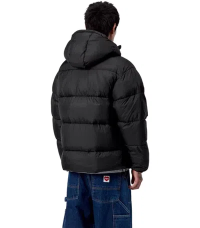 Carhartt Wip Toronto Camo Duck Black Hooded Padded Jacket In Black