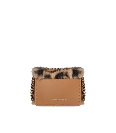 Kurt Geiger London Micro Kensington Beige Crossbody Bag In Brown