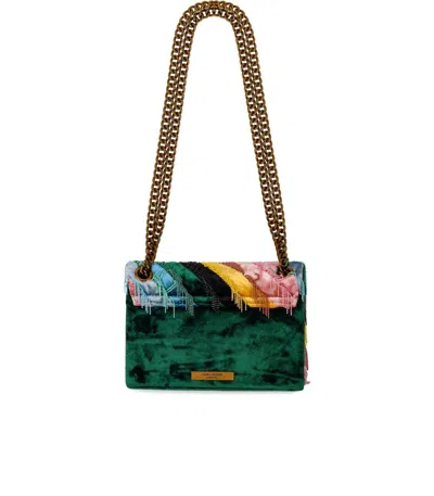 Kurt Geiger London Mini Kensington Fringes Multicolored Crossbody Bag In Multi