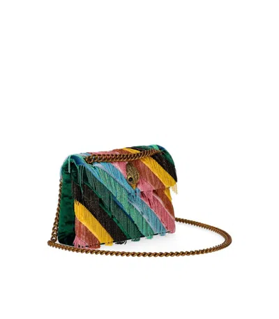 Kurt Geiger London Mini Kensington Fringes Multicolored Crossbody Bag In Multi