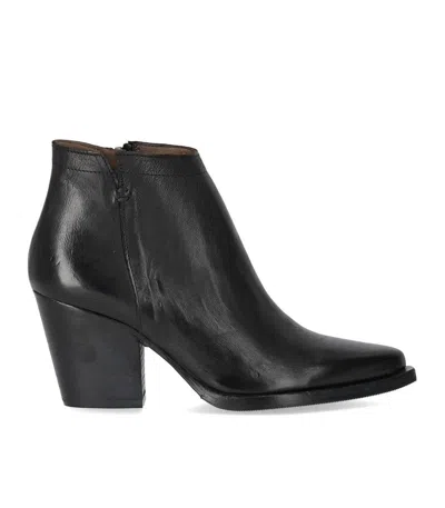 Duccio Del Duca Black Texan Ankle Boot In Animal Print