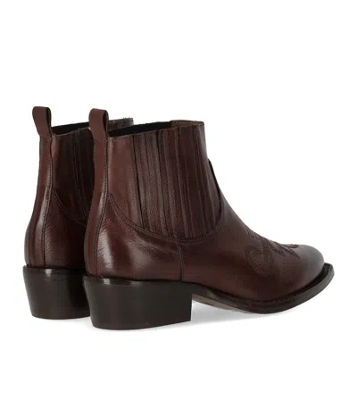 Duccio Del Duca Ebony Texan Ankle Boot In Burgundy