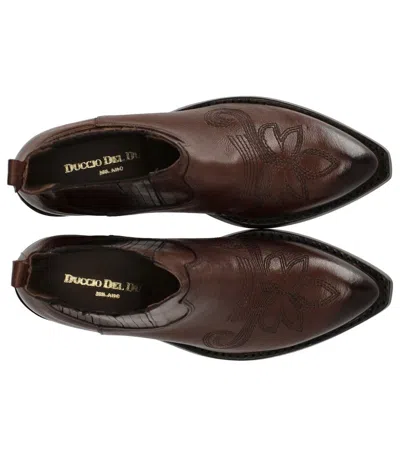 Duccio Del Duca Ebony Texan Ankle Boot In Burgundy