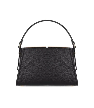 Elisabetta Franchi Black Handbag With Maxi Logo In Orange