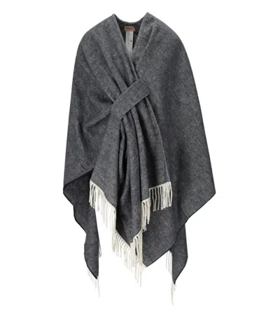 Twinset Grey Cape In Gray